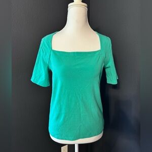 Ann Taylor Factory Green/Turquoise Square Neck Top